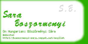 sara boszormenyi business card