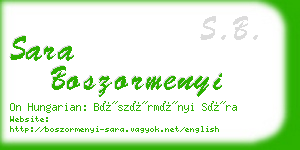 sara boszormenyi business card